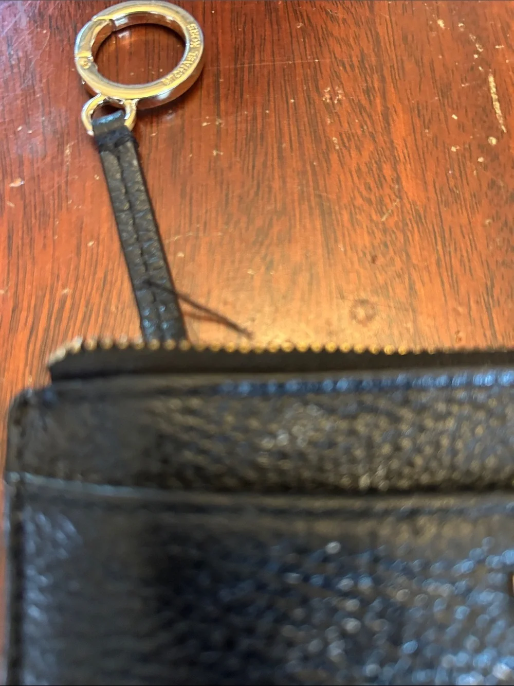 Michael Kors Black Pebbled Leather Wristlet with Gold Accents VGUC